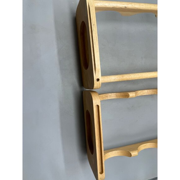 Wooden Countertop Wine Rack Holder For 6 Bottles Natural Finish Modern Design - Picture 10 of 11